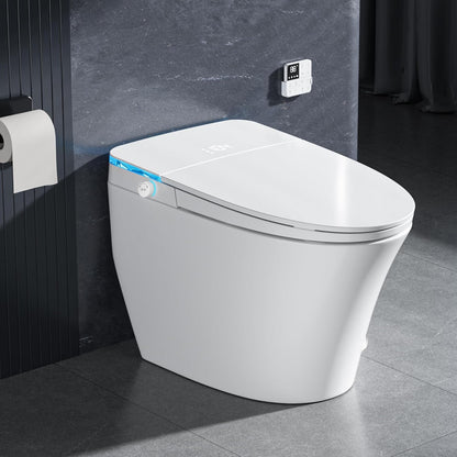 Smart Toilet with Bidet Built in, Tank Built in with Powerful Flush, Heated Seat, Auto Flush and Close, Warm Water, Air Dryer, Night Light and ADA Comfort Height for Bathroom