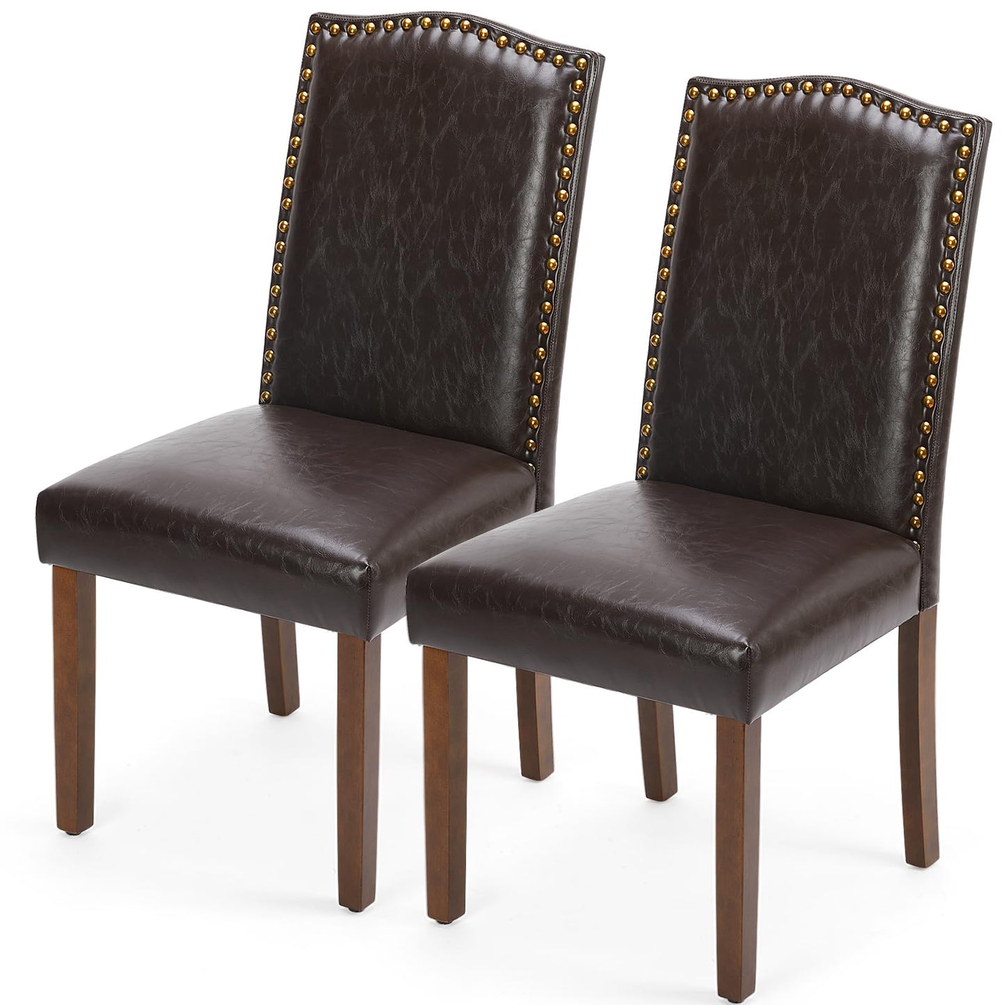 DUMOS Dining Chairs Set of 2, Modern Kitchen Table Chairs with Wooden Legs and Padded Seat, Mid Century Upholstered Accent Chairs for Dining Room Kitchen Living Room Restaurant, Beige