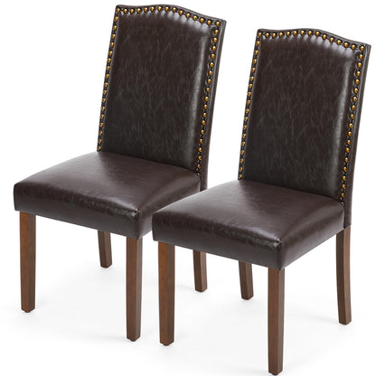 DUMOS Dining Chairs Set of 2, Modern Kitchen Table Chairs with Wooden Legs and Padded Seat, Mid Century Upholstered Accent Chairs for Dining Room Kitchen Living Room Restaurant, Beige