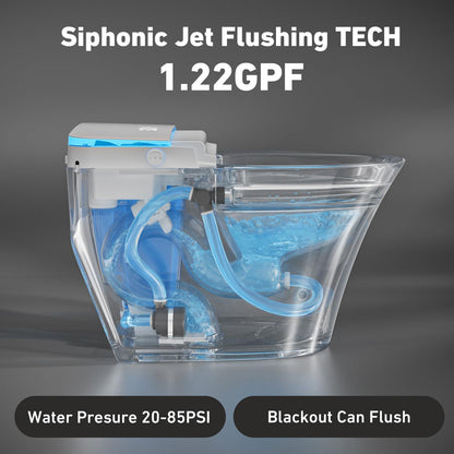 Smart Toilet with Bidet Built in, Tank Built in with Powerful Flush, Heated Seat, Auto Flush and Close, Warm Water, Air Dryer, Night Light and ADA Comfort Height for Bathroom