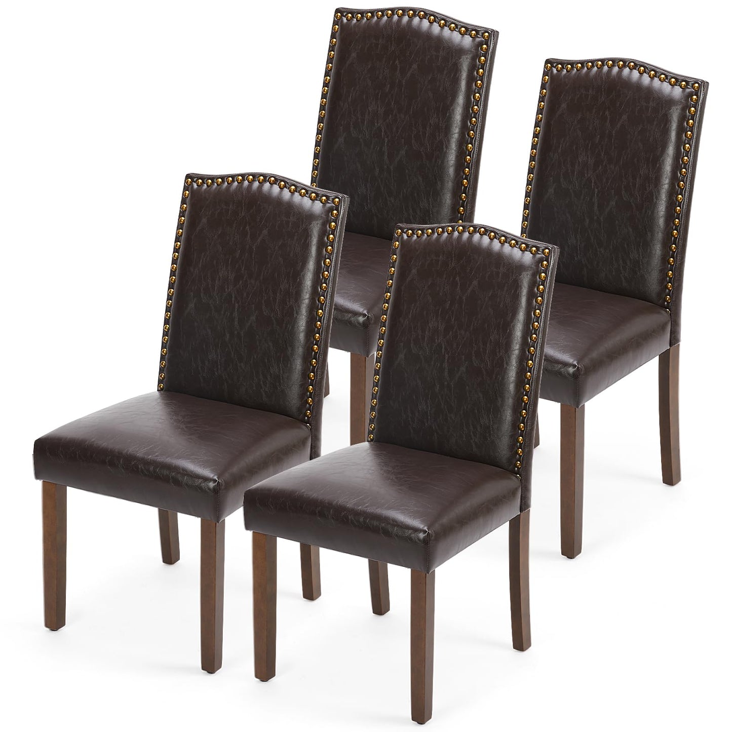 DUMOS Dining Chairs Set of 2, Modern Kitchen Table Chairs with Wooden Legs and Padded Seat, Mid Century Upholstered Accent Chairs for Dining Room Kitchen Living Room Restaurant, Beige