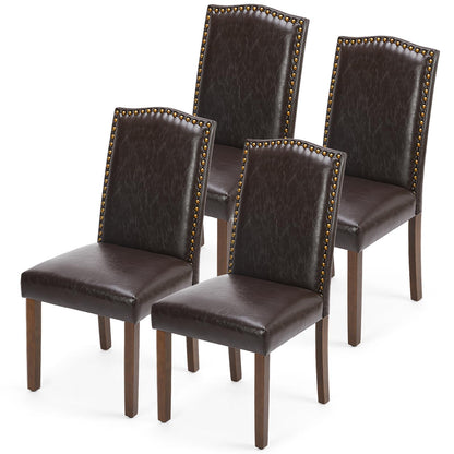 DUMOS Dining Chairs Set of 2, Modern Kitchen Table Chairs with Wooden Legs and Padded Seat, Mid Century Upholstered Accent Chairs for Dining Room Kitchen Living Room Restaurant, Beige