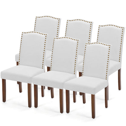 DUMOS Dining Chairs Set of 2, Modern Kitchen Table Chairs with Wooden Legs and Padded Seat, Mid Century Upholstered Accent Chairs for Dining Room Kitchen Living Room Restaurant, Beige
