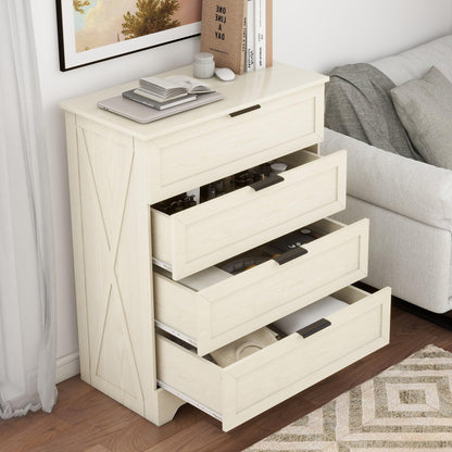 FTZxHKLX 4 Drawer Dresser for Bedroom, Tall Bedroom Dresser with Large Drawer & Black Handles, Wooden Storage Organizer Cabinet Chest of Drawer for Closet, Living Room, Hallway, Light Oak